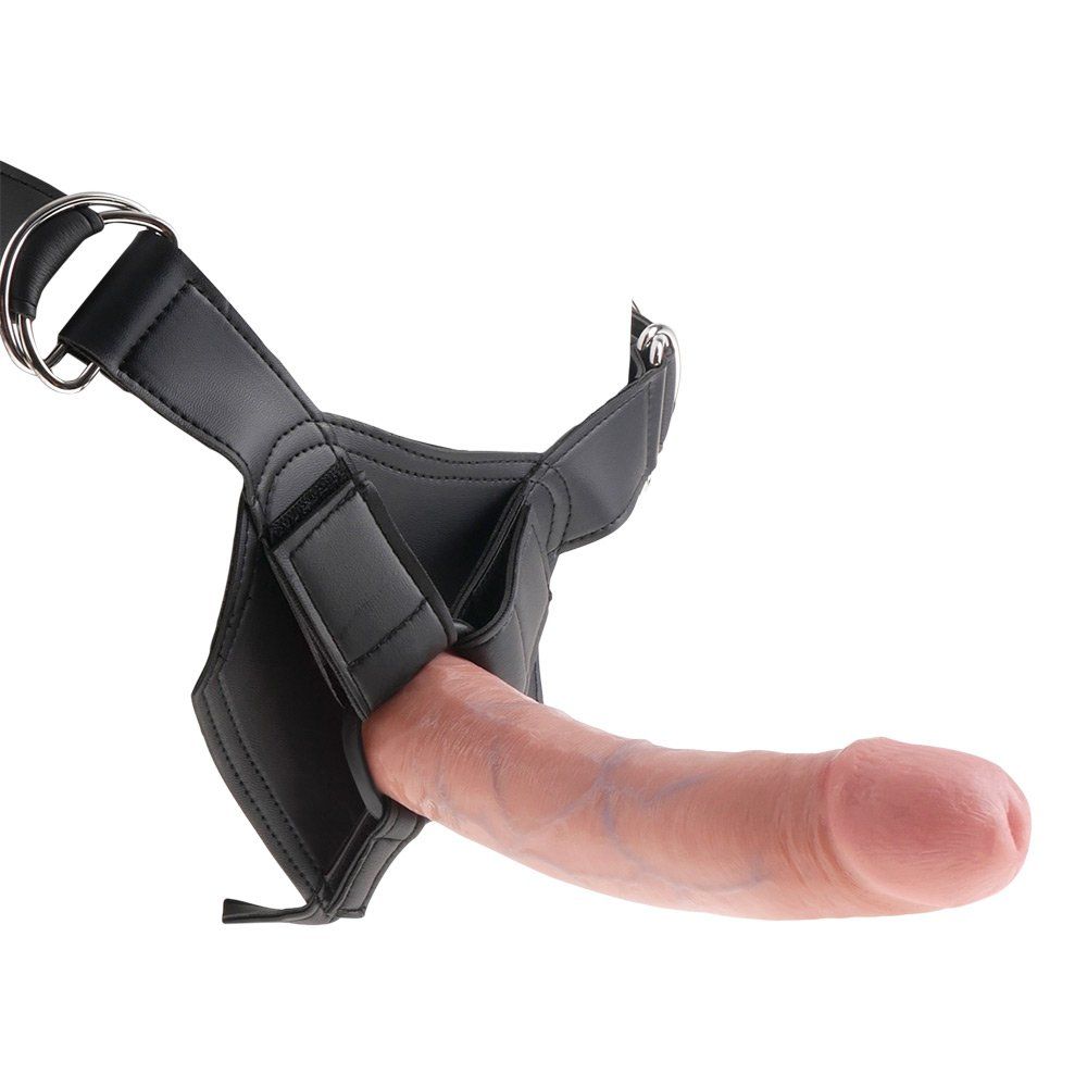 Strap On Harness M 8â Dildo Lys Hudfarvet fra King Cock