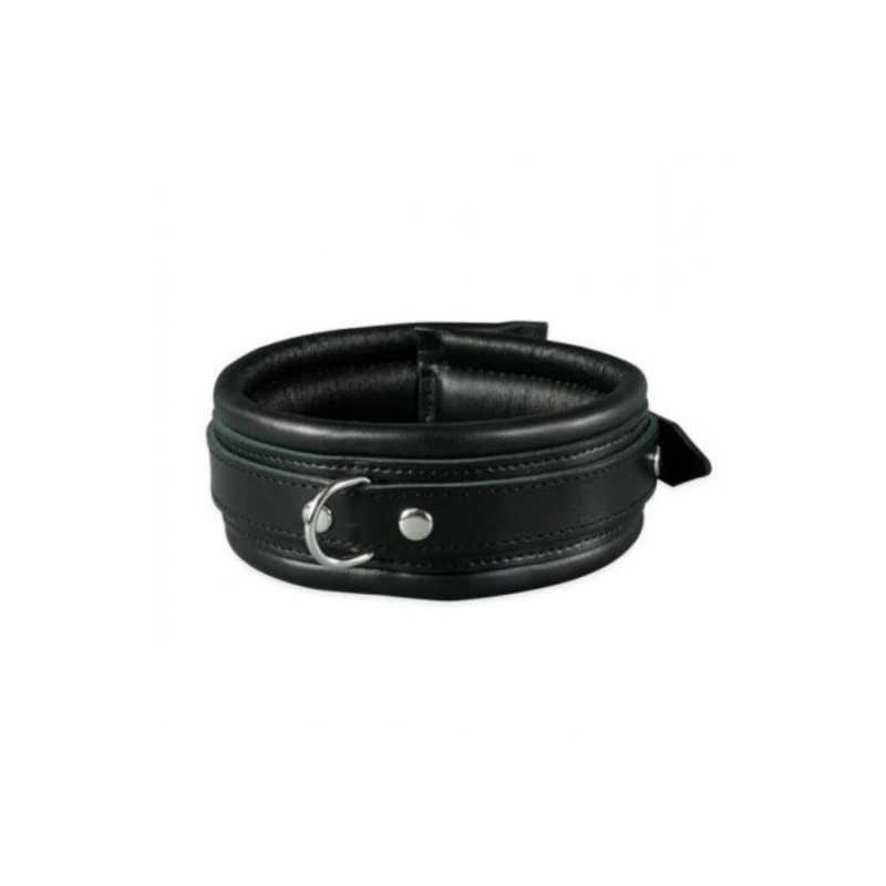 Halsbånd Leather Collar 5 Cm Black fra Made By Lei