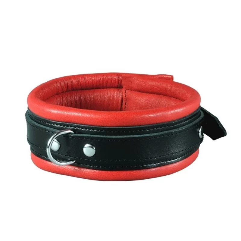Leather Collar 5 Cm Red fra Made By Lei