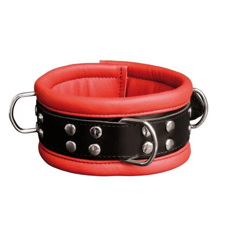 Leather Collar 6,5 Cm Red fra Kiotos