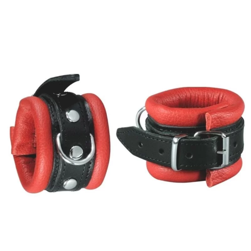 Røde Læder Håndleds Manchetter 5 Cm fra Made By Lei