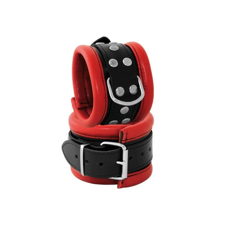 Røde Læder Håndleds Manchetter 6,5 Cm fra Made By Lei