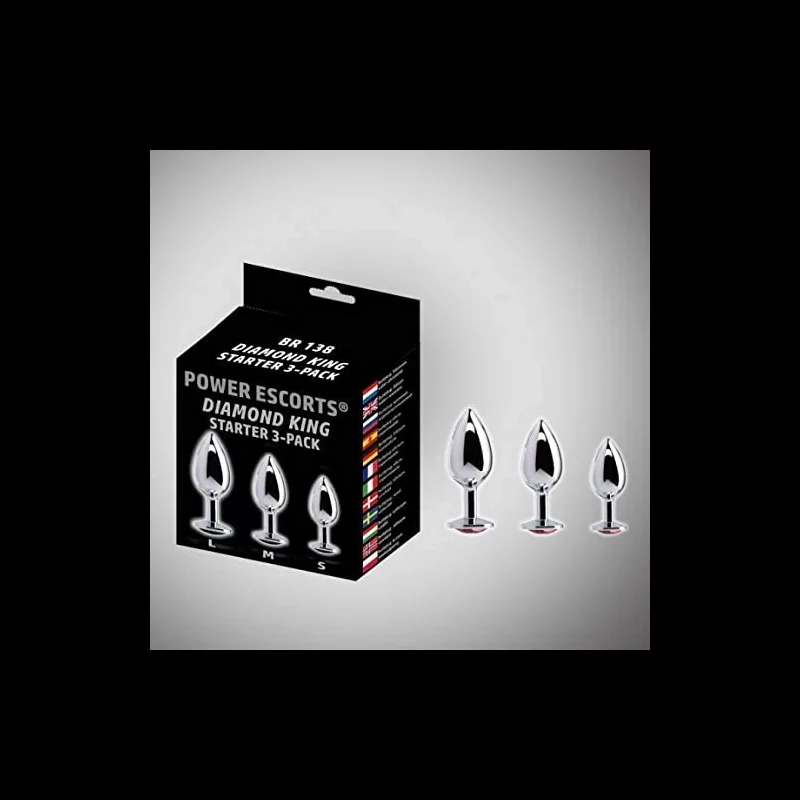 Power Escorts Diamond King Buttplug 3stk. fra Made By Lei