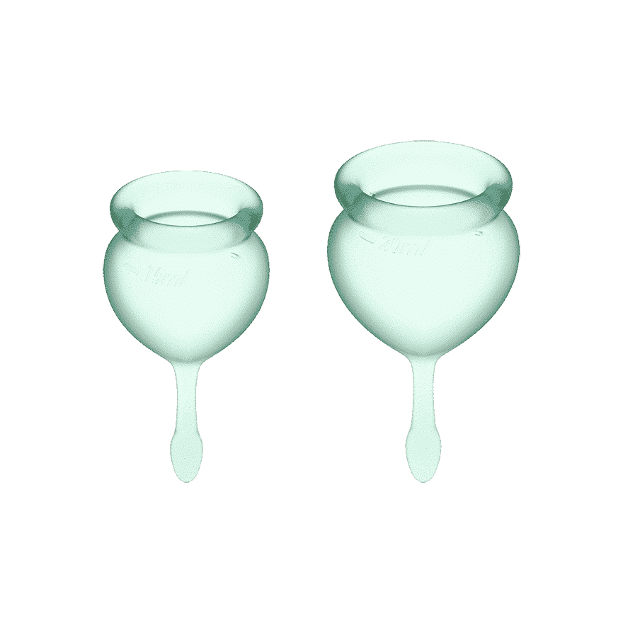 Feel Good Menstruationskop 2 Pak Lysegrøn fra Satisfyer