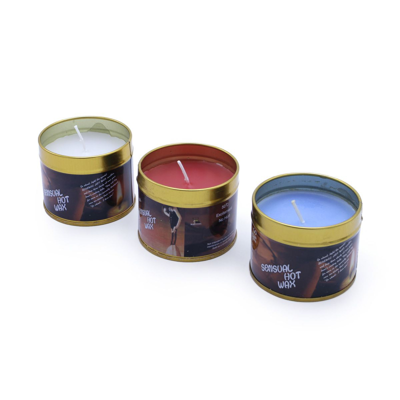 Sensuel Hot Wax Stearinlys Sæt Med Hvid Rød Blå