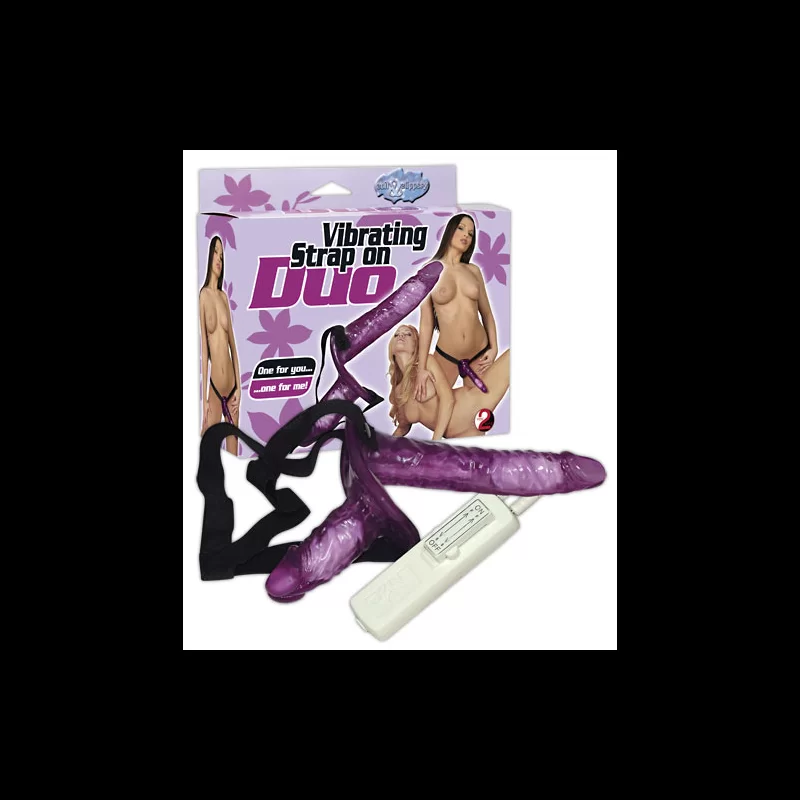 Double Vibrator Strap On Purple fra Made By Lei