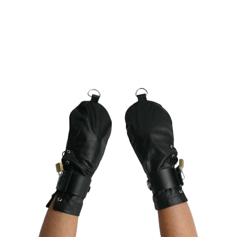 Strict Leather Bondage Mittens fra Made By Lei