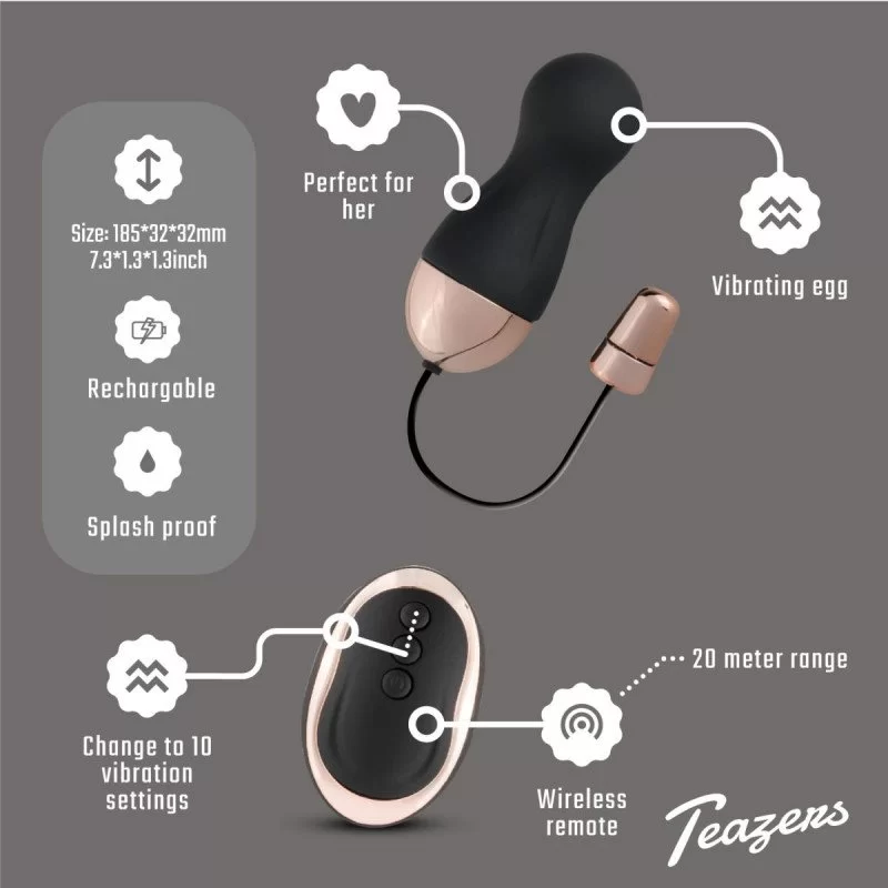 Vibrating Egg Med Remote Kontrol fra Teazers