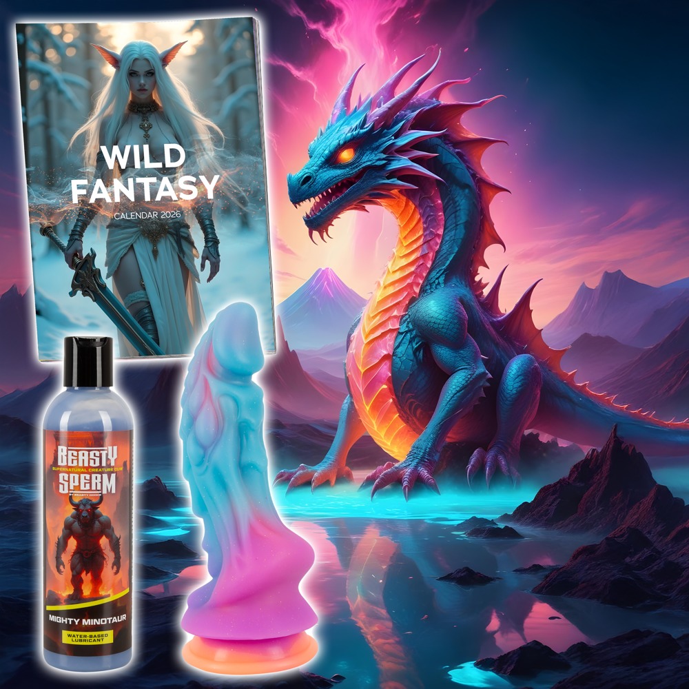 Fantasy Sæt "beasty Box" Med Dildo, Kalender Og Kunstig Sæd fra Orion Online